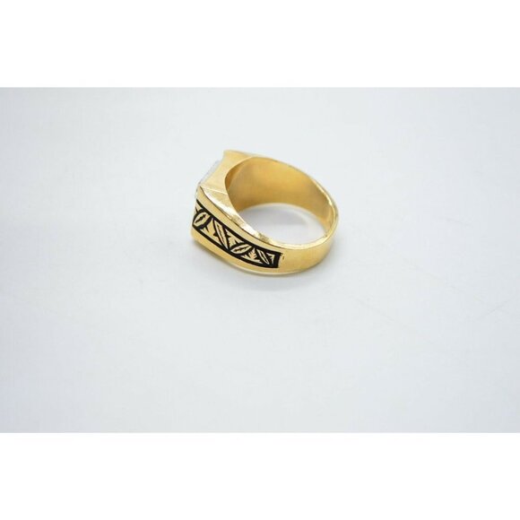 CLARK AND COOMBS 10K GF Men's Faux Diamond Clear R - Picture 3 of 5